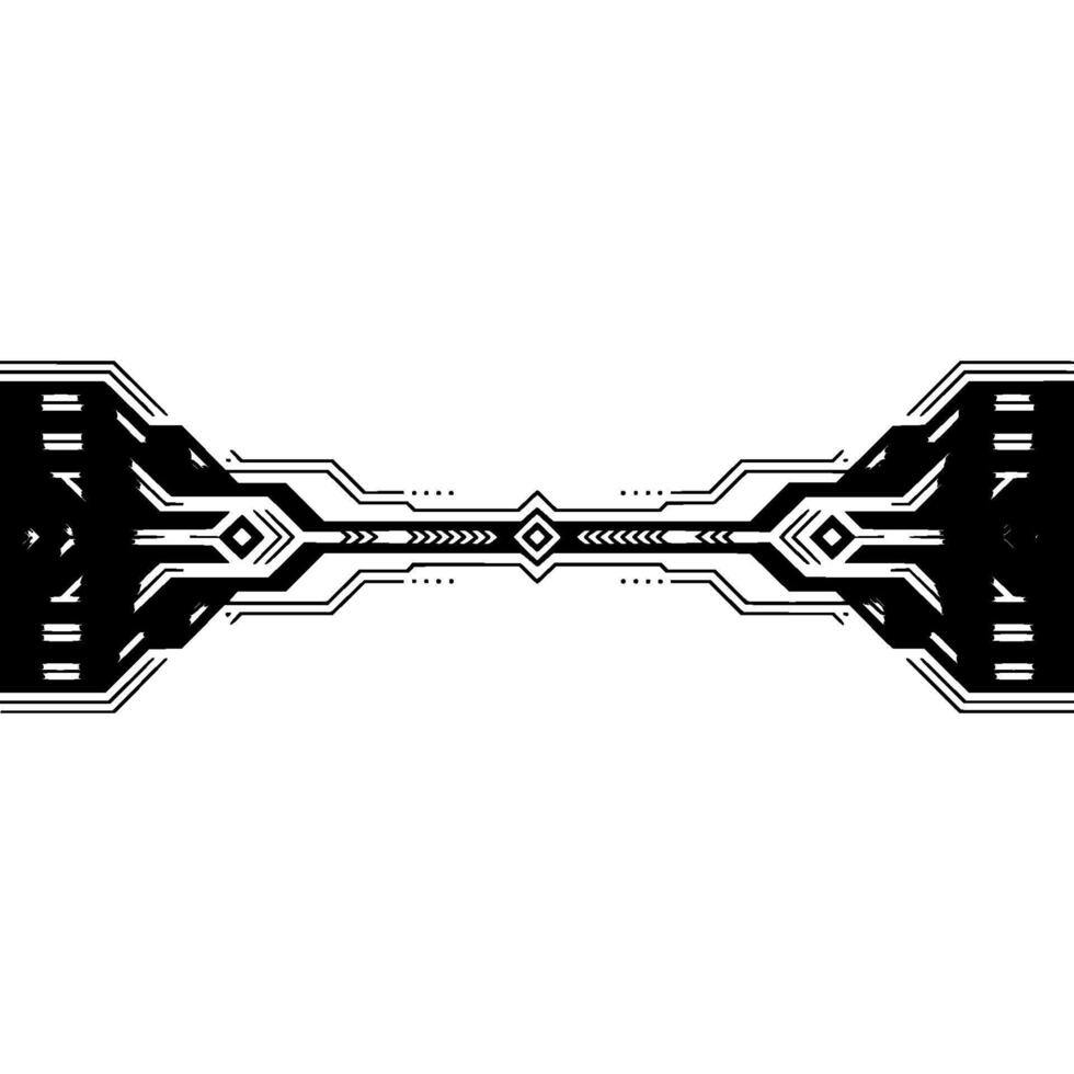 Techy Silver and Black Geometric Border on White Background vector