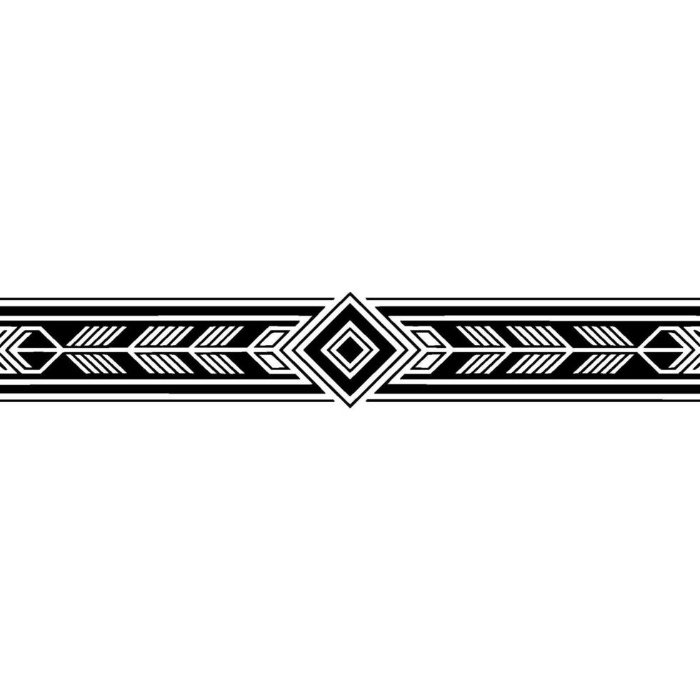 Geometric Arrowhead Pattern Border on White Background vector