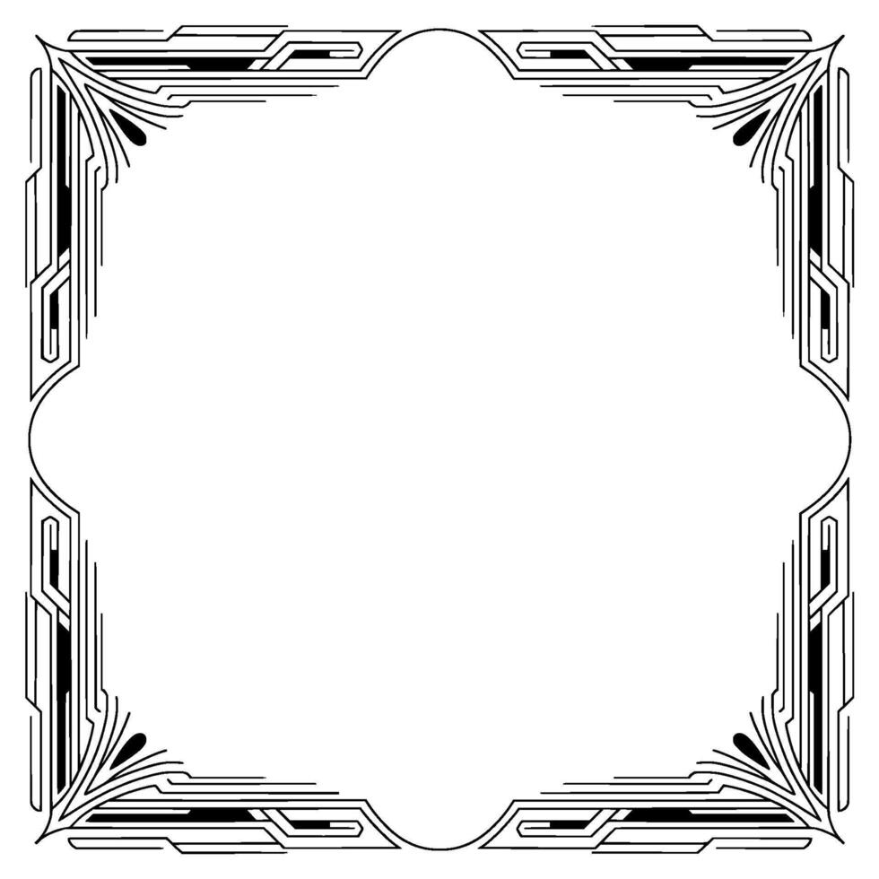 Art Deco Frame, Geometric Border, Minimalist , Illustration vector
