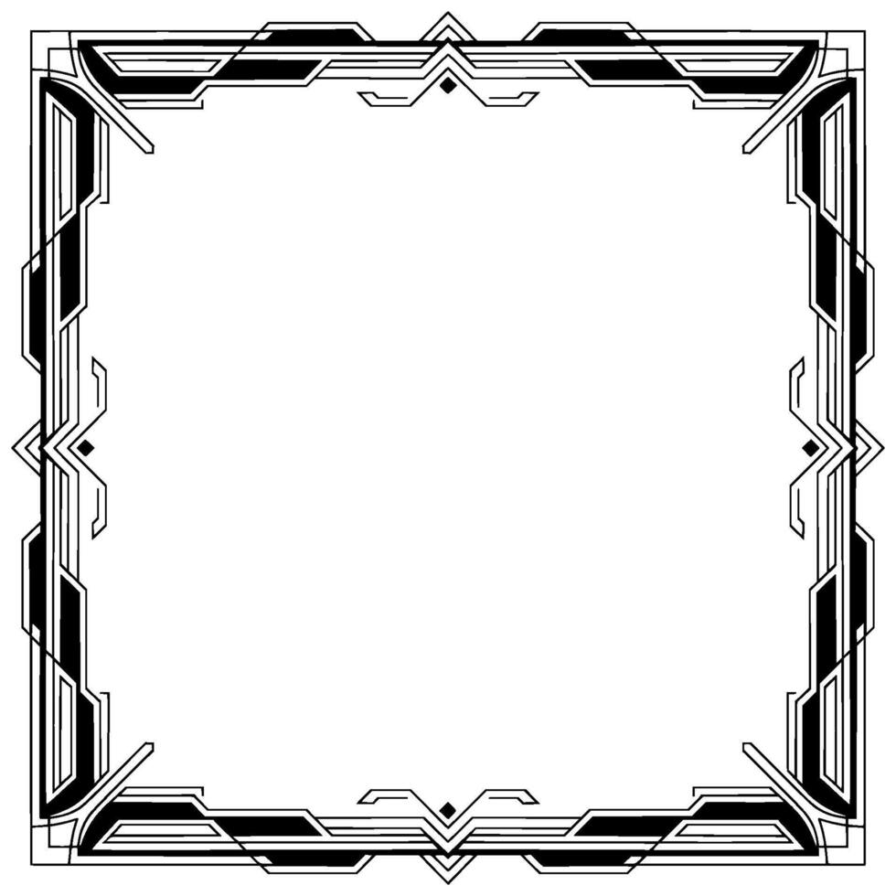 Art Deco Frame in Black and White, Empty Space vector