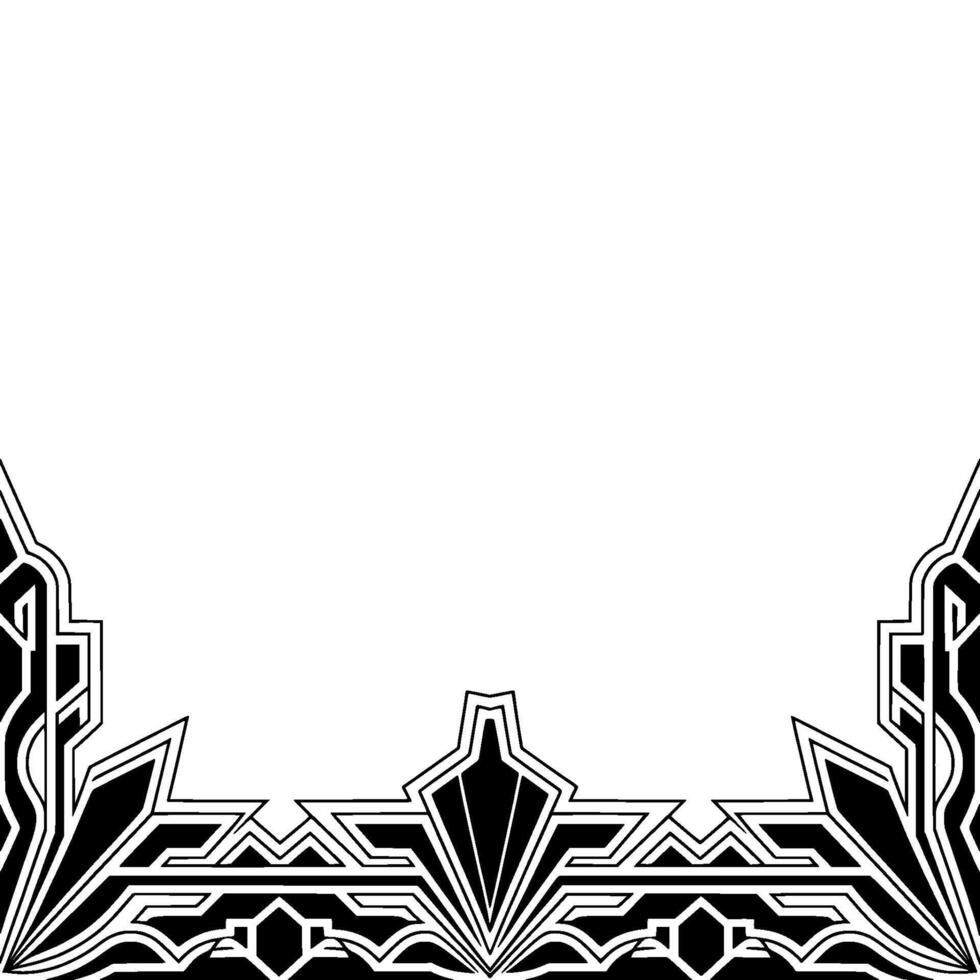 Art Deco Frame, Black and White Border , Elegant Template. vector