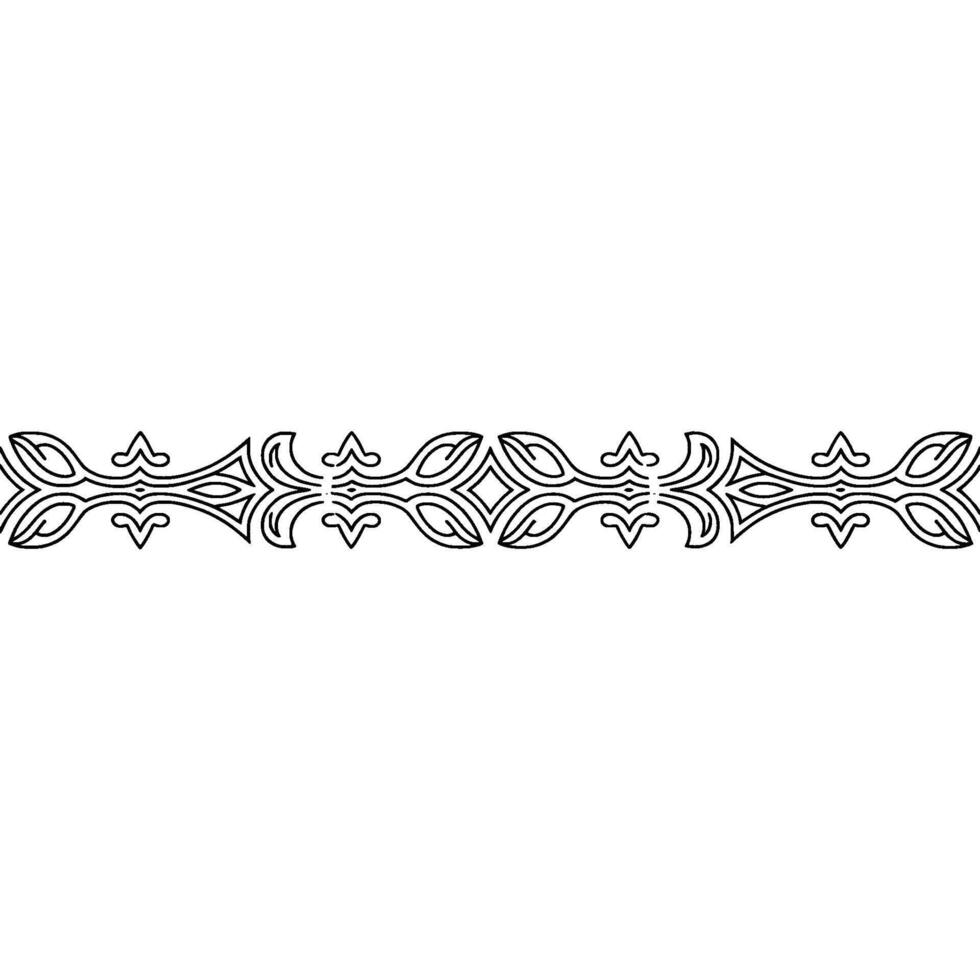Ornamental Border Element With Floral , Elegant Line Art vector