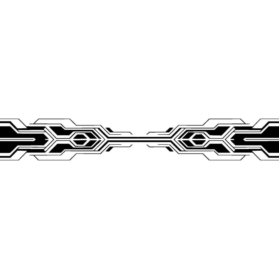 Abstract Tech Element Circuit Board Style, Horizontal, Black on White vector