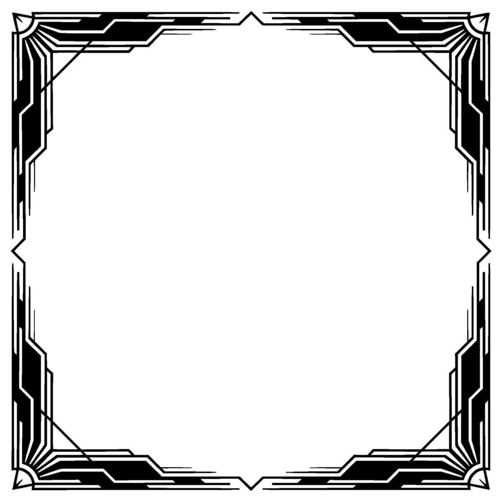 Art Deco Frame With Geometric Black White Elements for Elegant Backgrounds vector