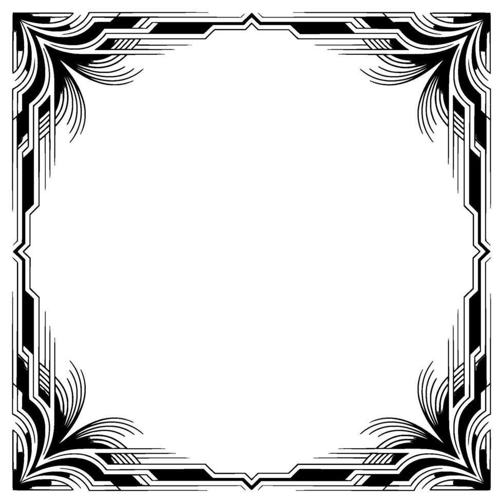 Art Deco Frame, Geometric , Elegant Border on White vector