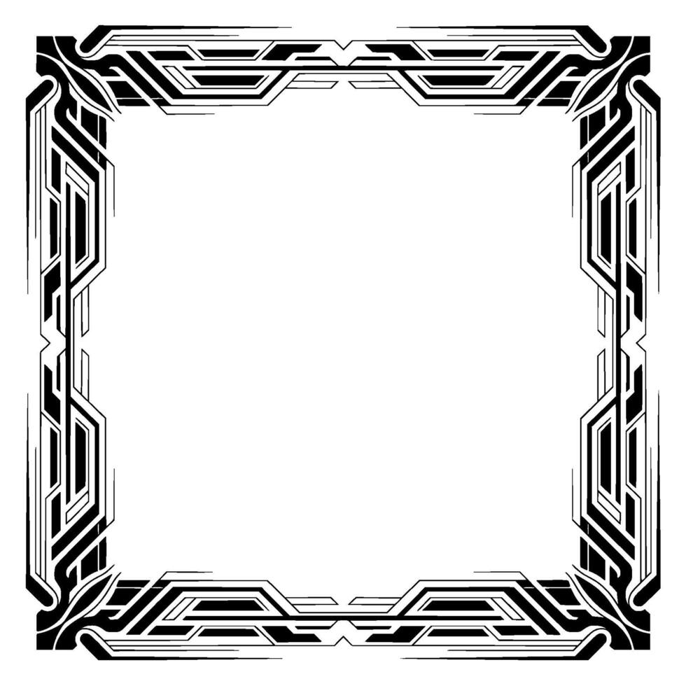 Modern Art Deco Frame Geometric Black and White Border vector