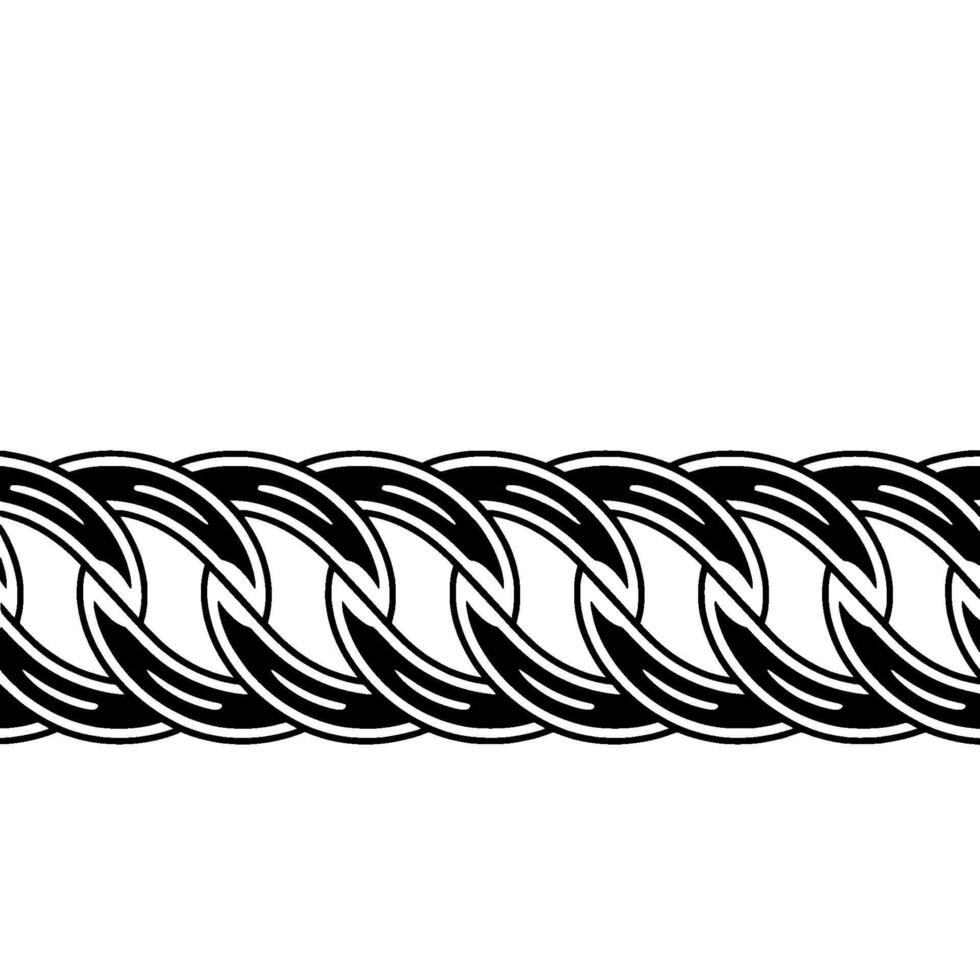 Abstract Chain Border Elegant Black and White vector