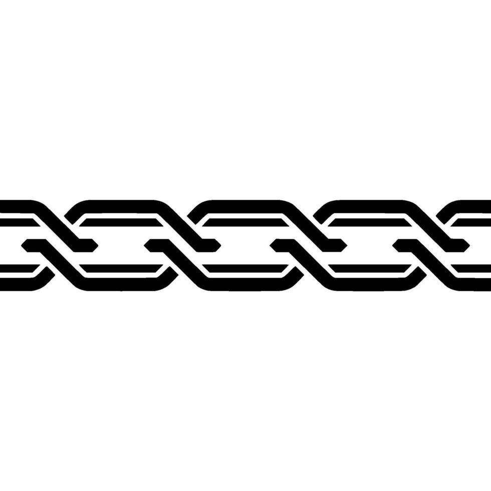 Minimalist Black White Interlocking Chain Pattern, Geometric vector