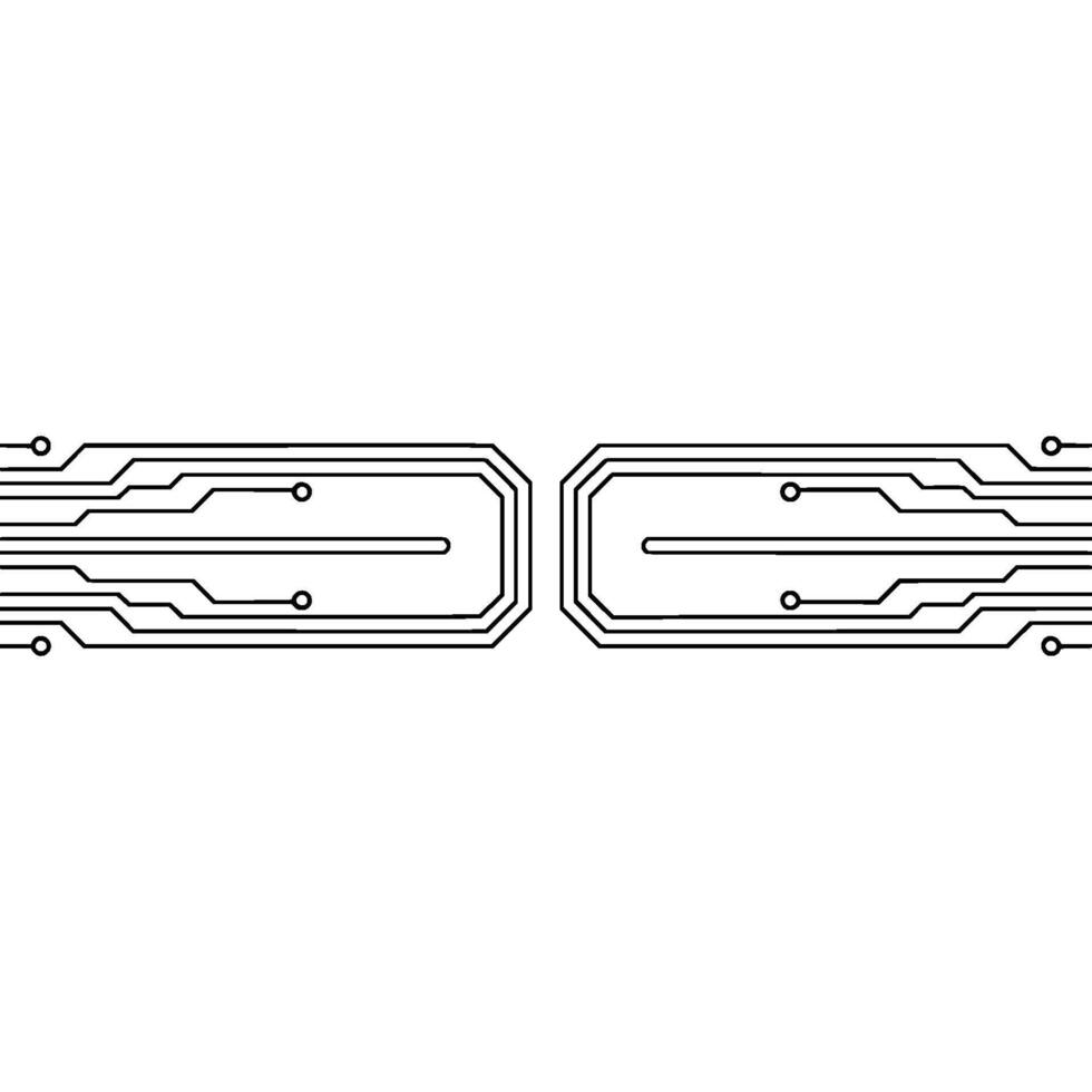 Minimalist Circuit Board Illustration Tech Abstract, Connection Concept vector