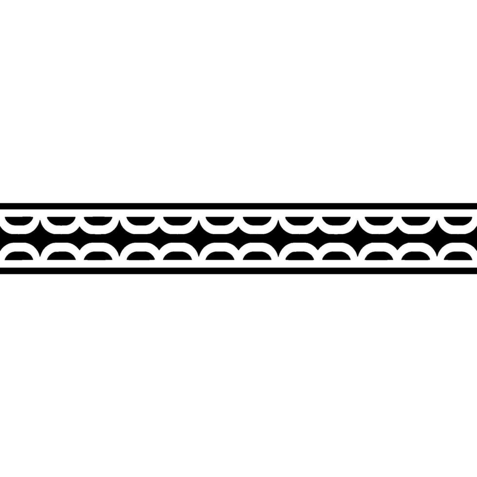 Minimalist Black and White Repeating Wave Pattern Border vector