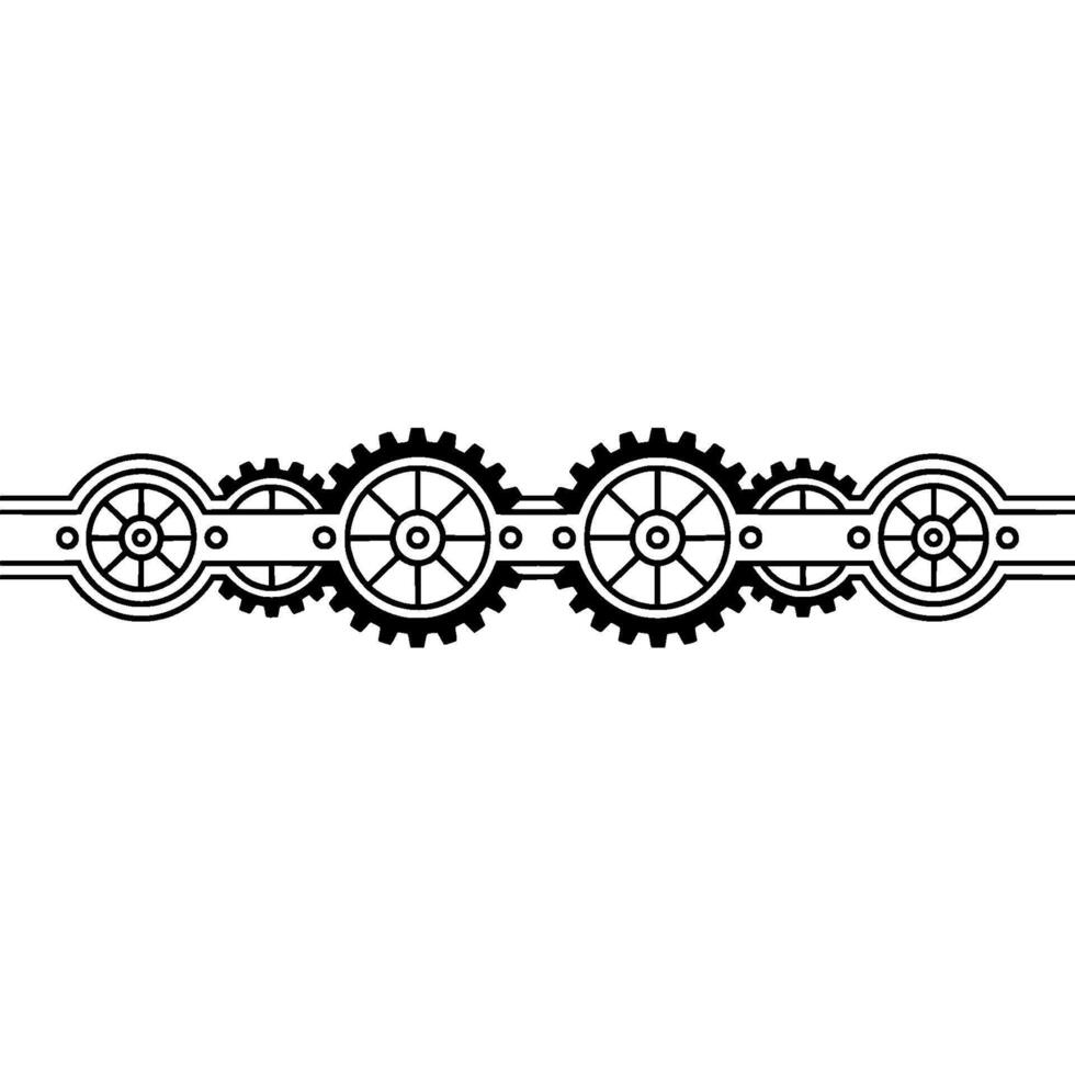 Minimalist Gear Chain on Cream Background vector