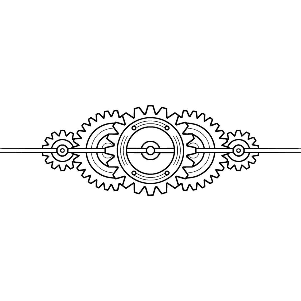 Minimalist Gear Mechanism Illustration Connection Technology vector