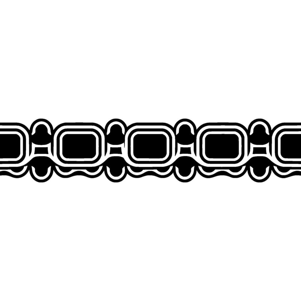 Retro Geometric Border in Black White, Seamless vector