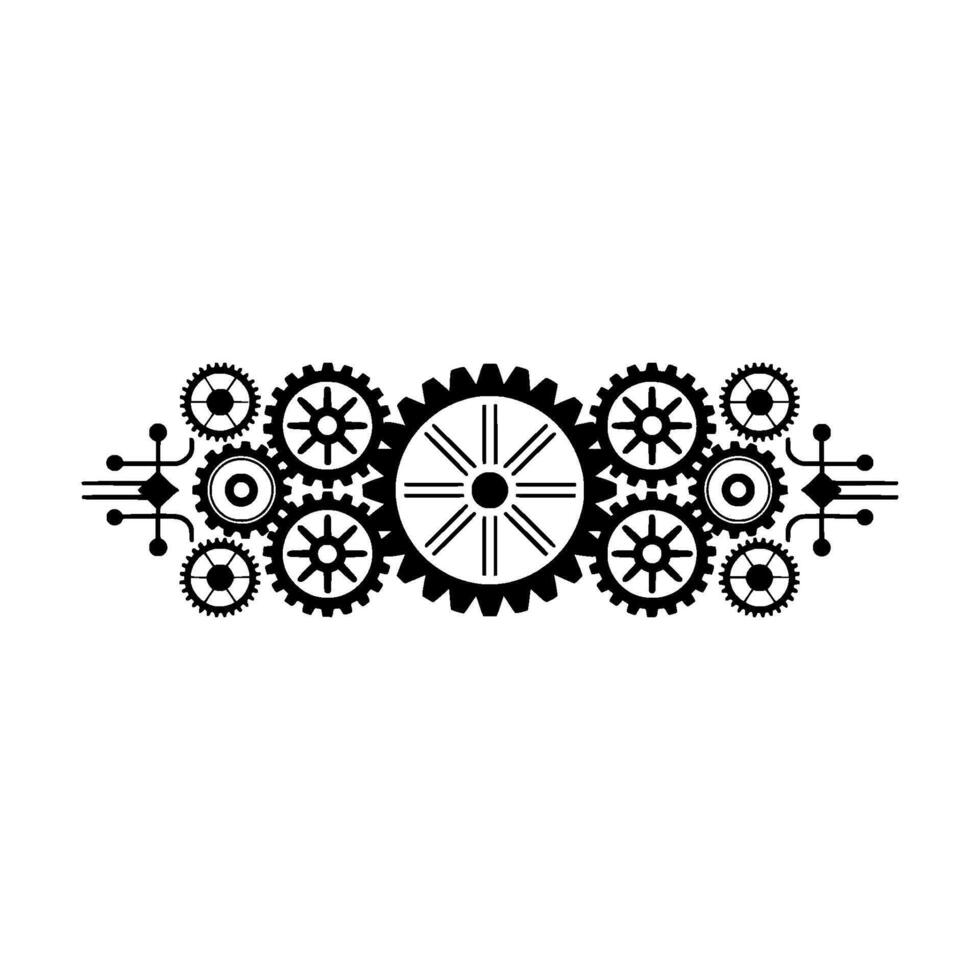 Abstract Gear Mechanism Illustration on White Background vector