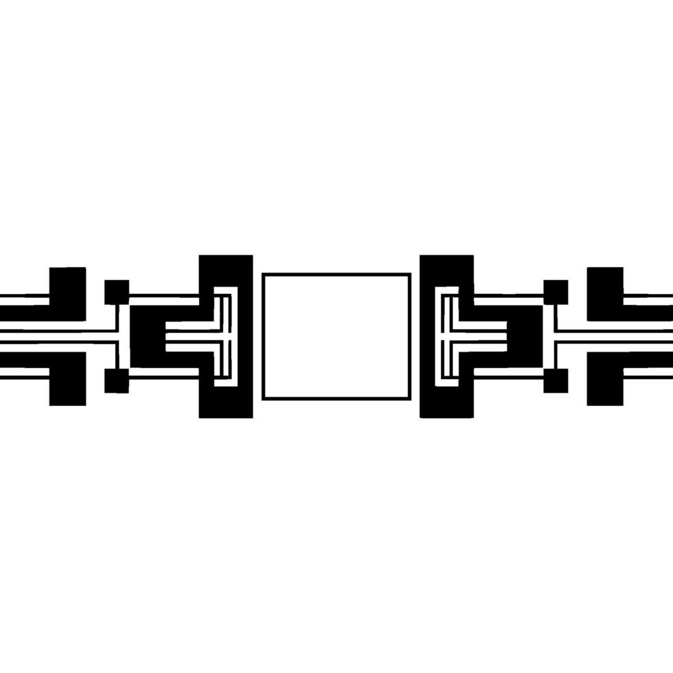 Geometric Abstract Border Element in Black White vector