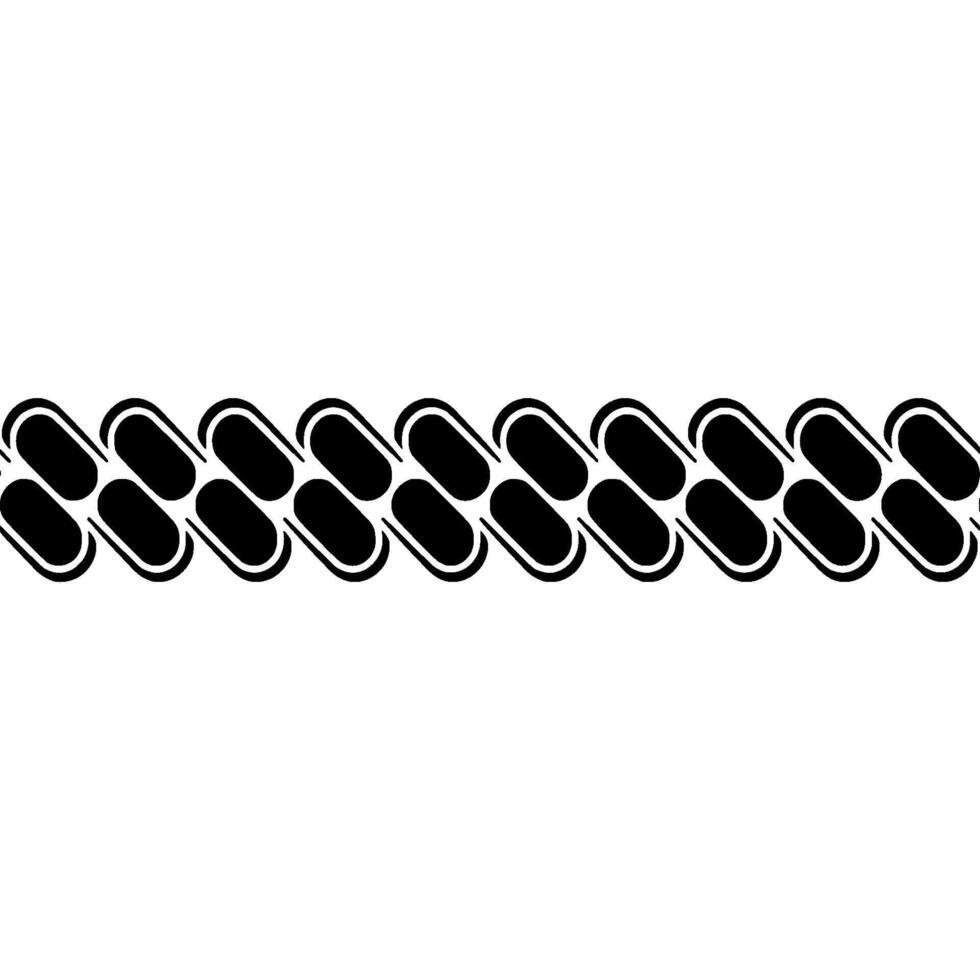 Minimalist Geometric Border in Black and White, Repeat Pattern. vector