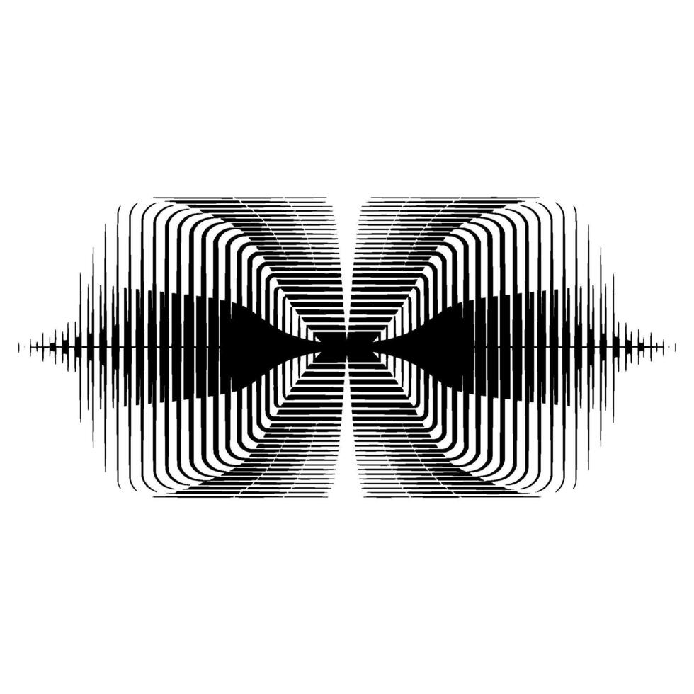 Abstract Geometric Soundwave Black White Symmetry vector