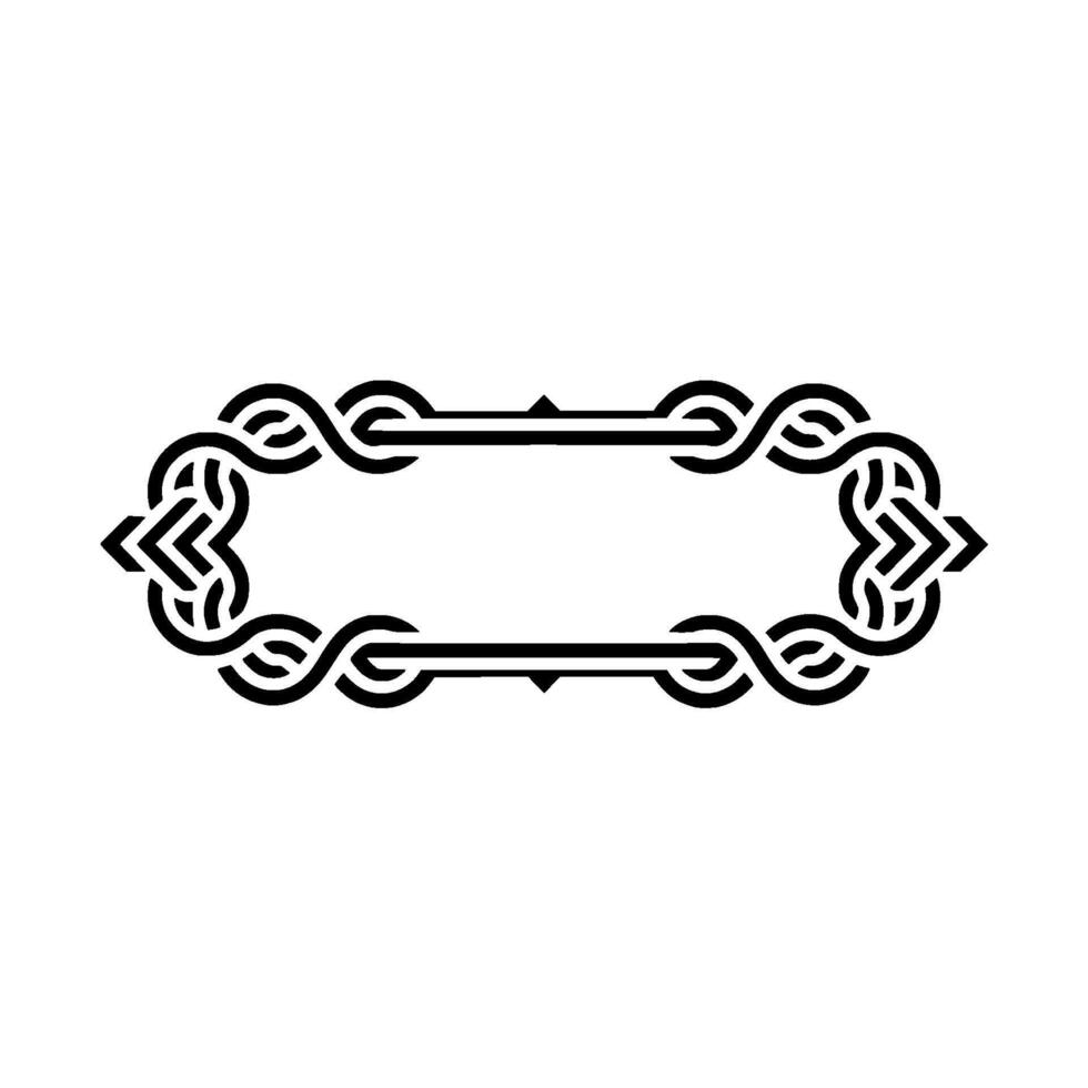 Ornate Black and White Frame With Shadow, vector