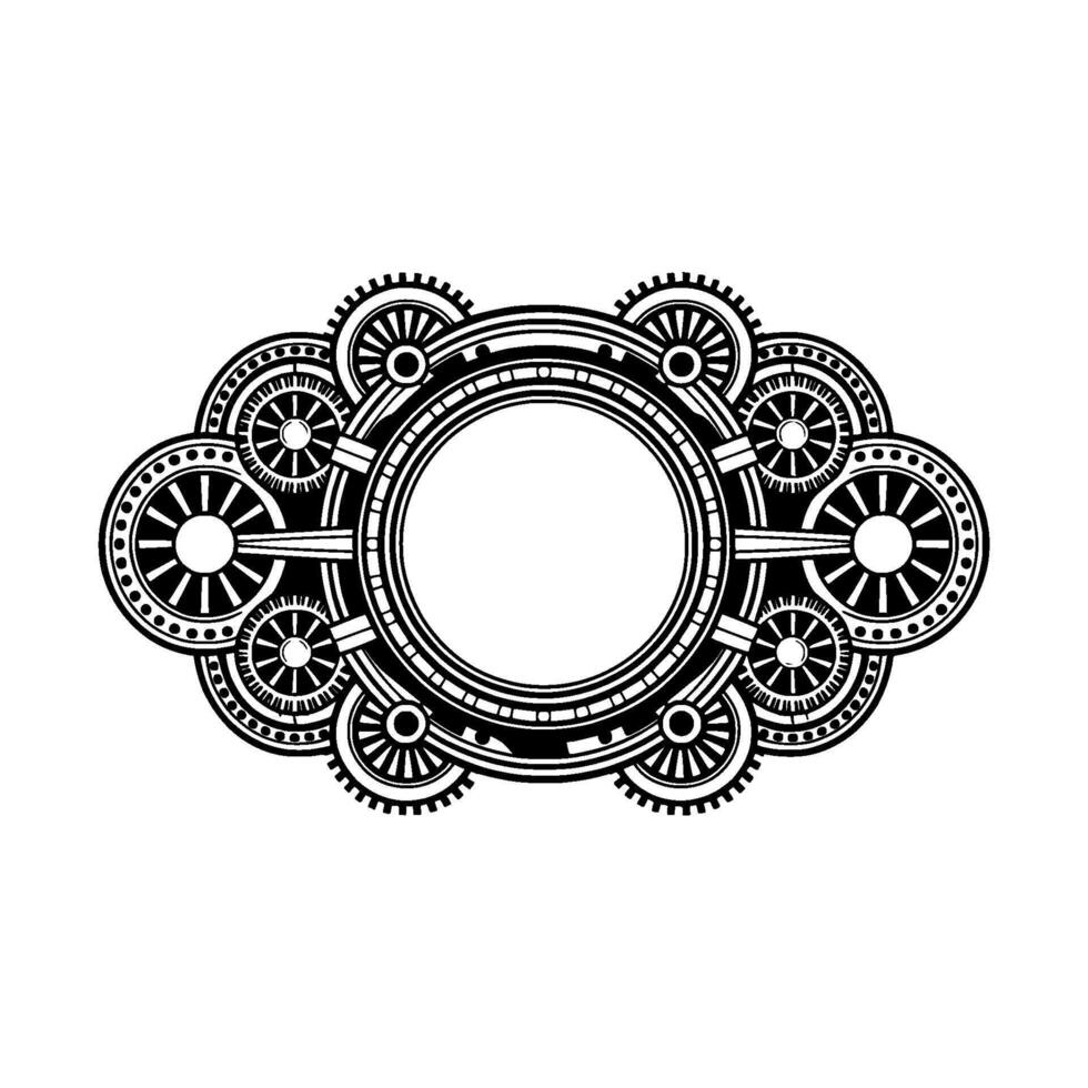 Steampunk Gear Frame Mechanical , Illustration vector