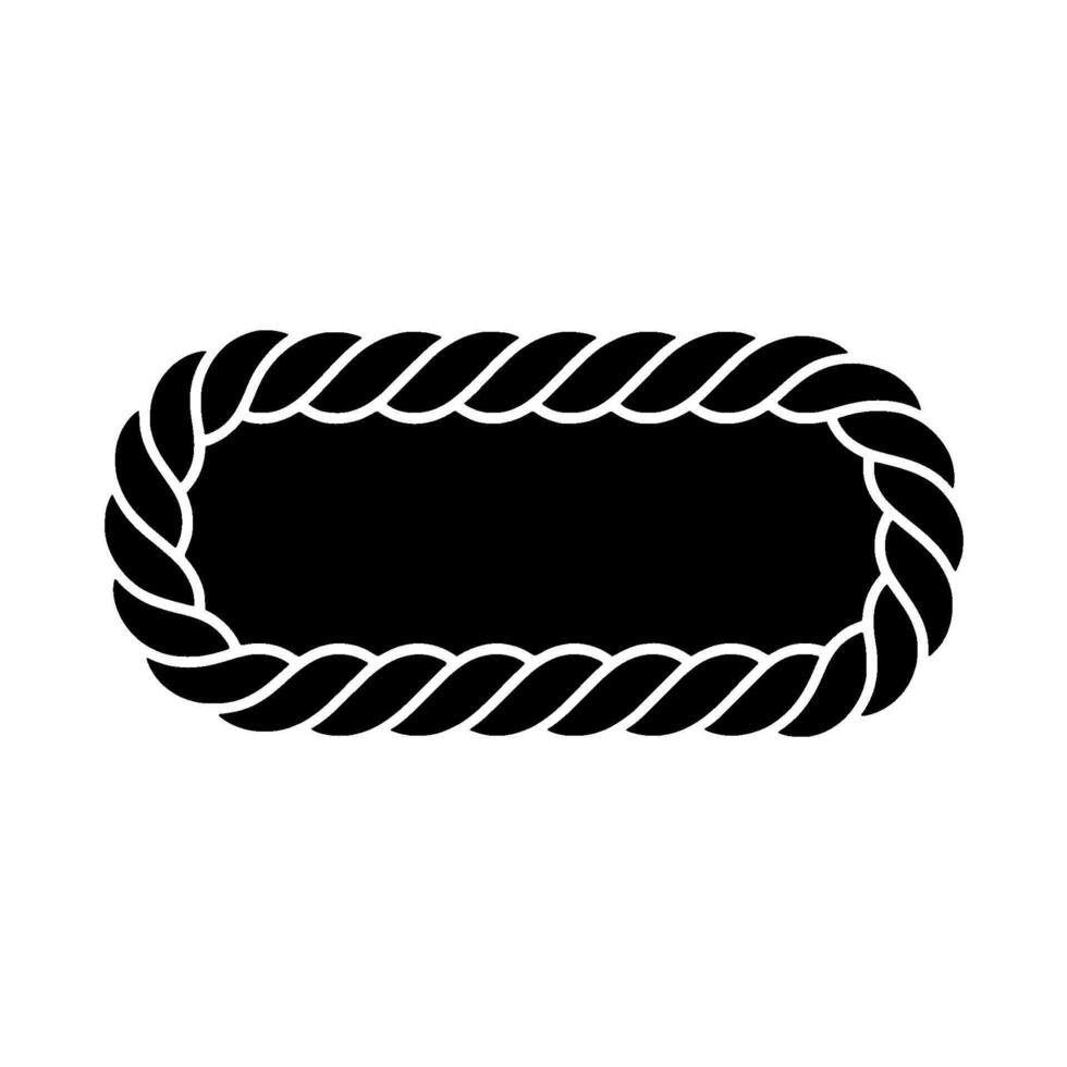 Rope Frame, Black and White, , Minimalist vector
