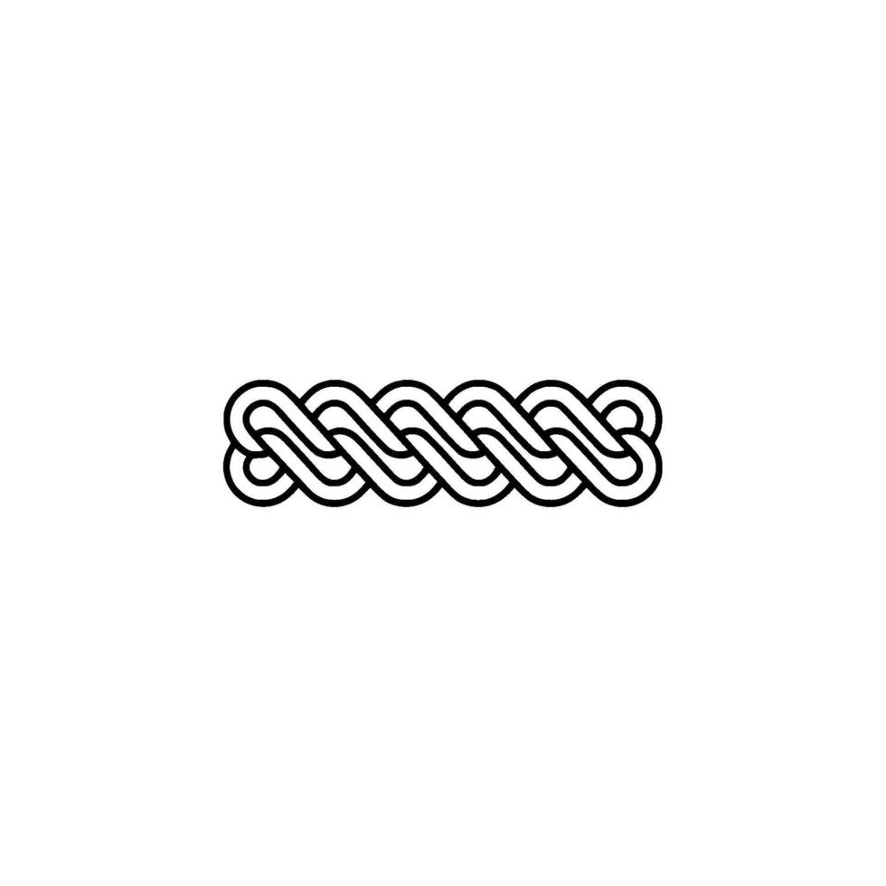 Minimalist Braided Line Art on White Background vector