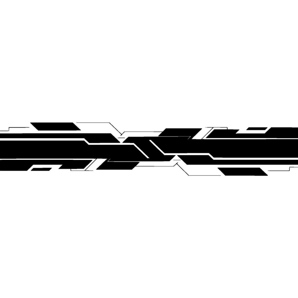 Modern Tech Abstract Black Geometric Elements on White Background vector