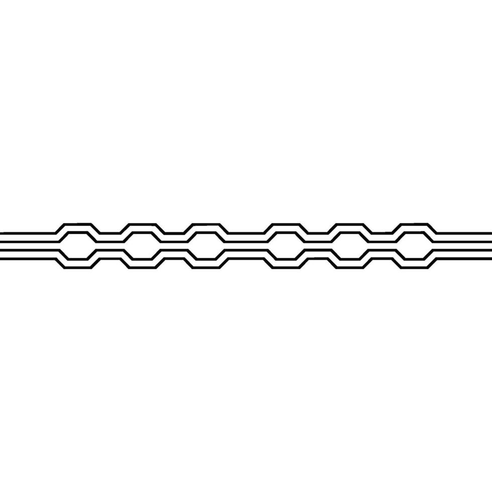 Minimalist Geometric Border Element Black Lines on White, Modern vector