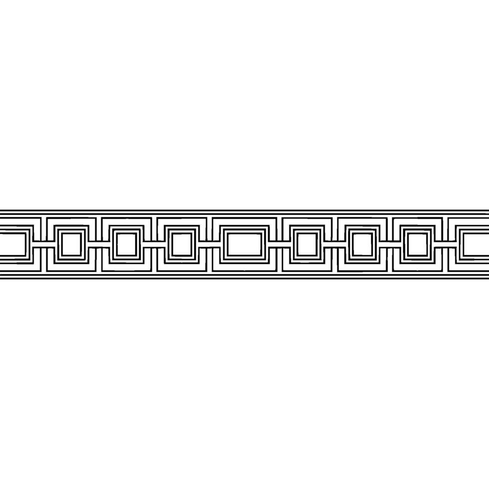 Geometric Greek Key Pattern Border on White Minimalist, Decorative vector