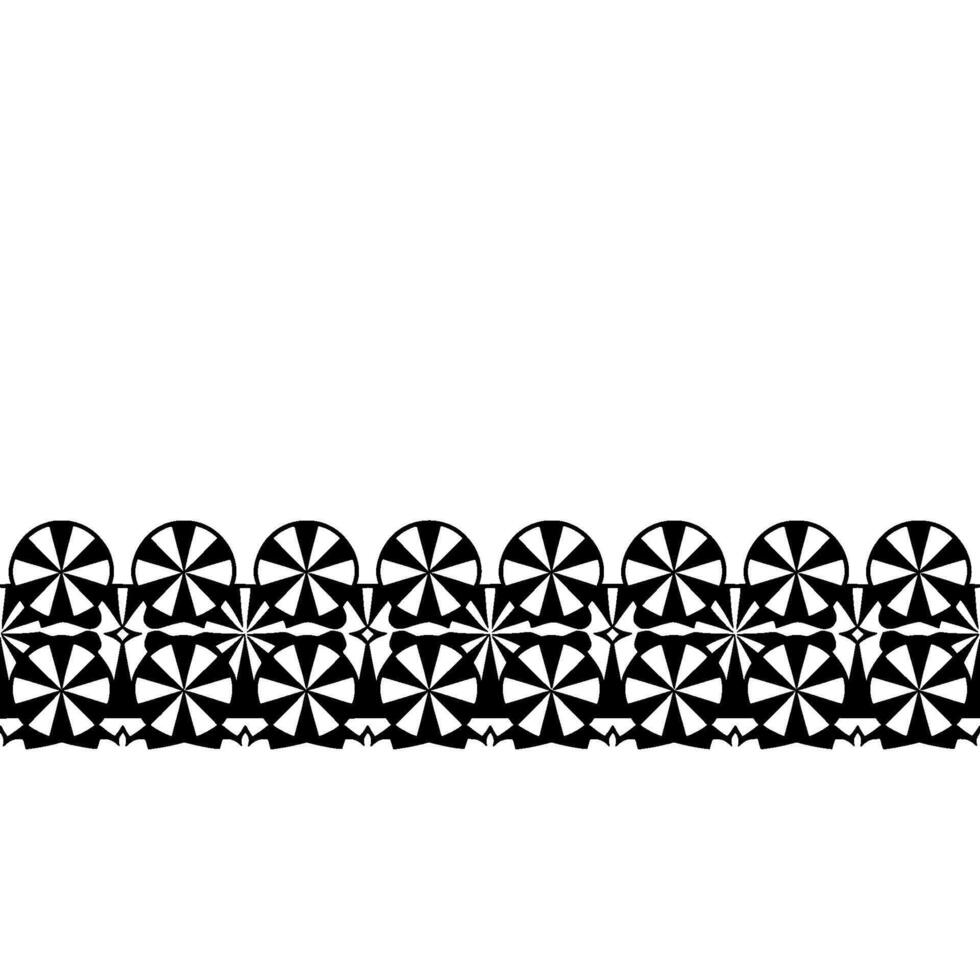 Abstract Geometric Border Pattern in Black and White vector