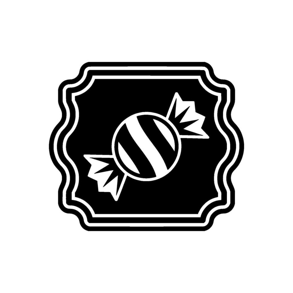 Minimalist Candy in Frame, Black White, Sweet Treat vector