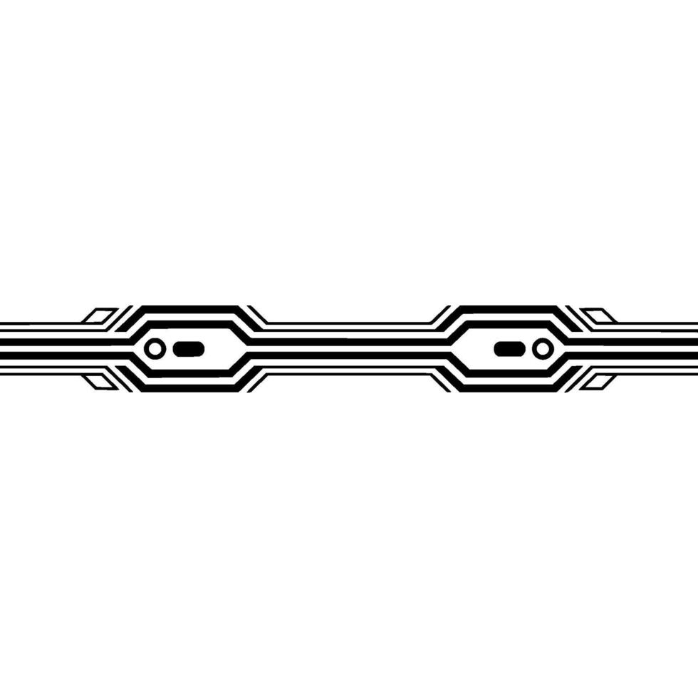 Futuristic Circuitry Border on White, Minimalist vector