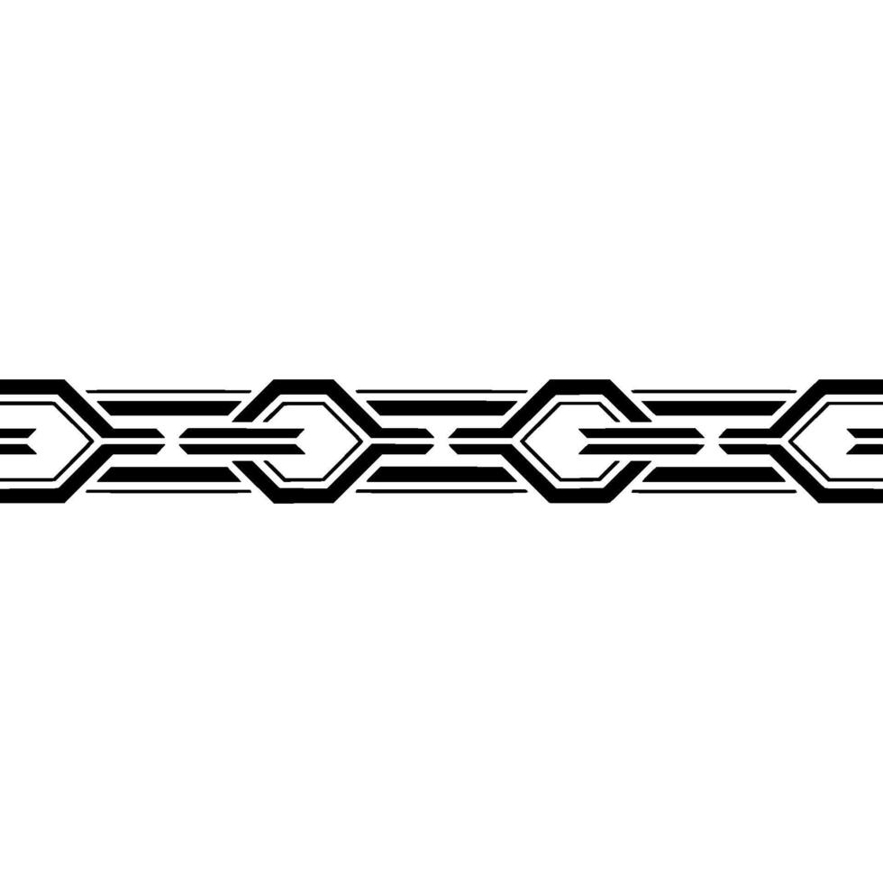 Geometric Border Interlocking Hexagons Lines, Black White vector