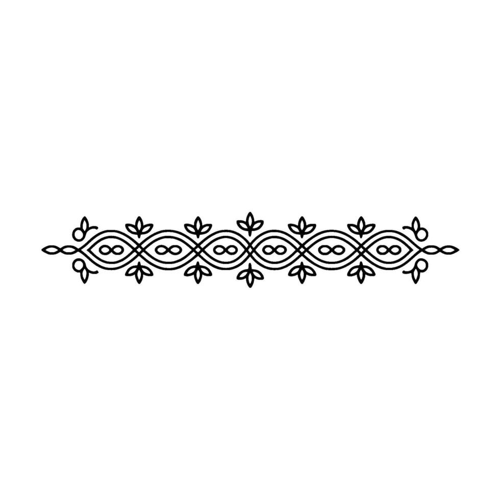 Minimalist Line Art Border Elegant Leaf and Infinity Pattern vector