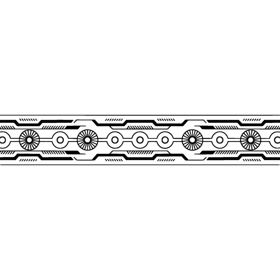 Futuristic Tech Edge Minimalist Black Line Border on White Background vector
