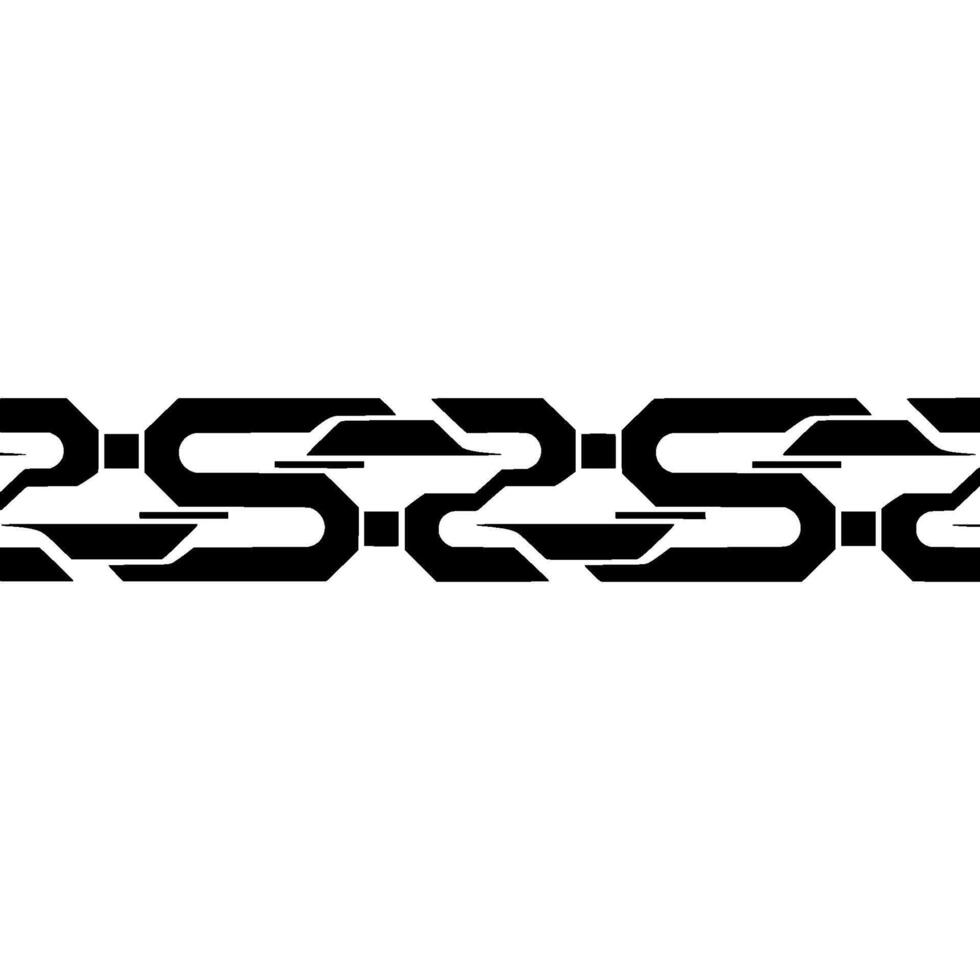 Abstract Black Geometric Chain on White Background Minimalist Aesthetic vector