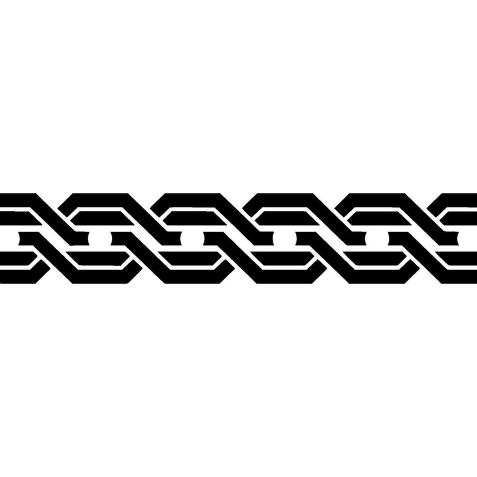 Geometric Border Black Interlocking Shapes on White vector