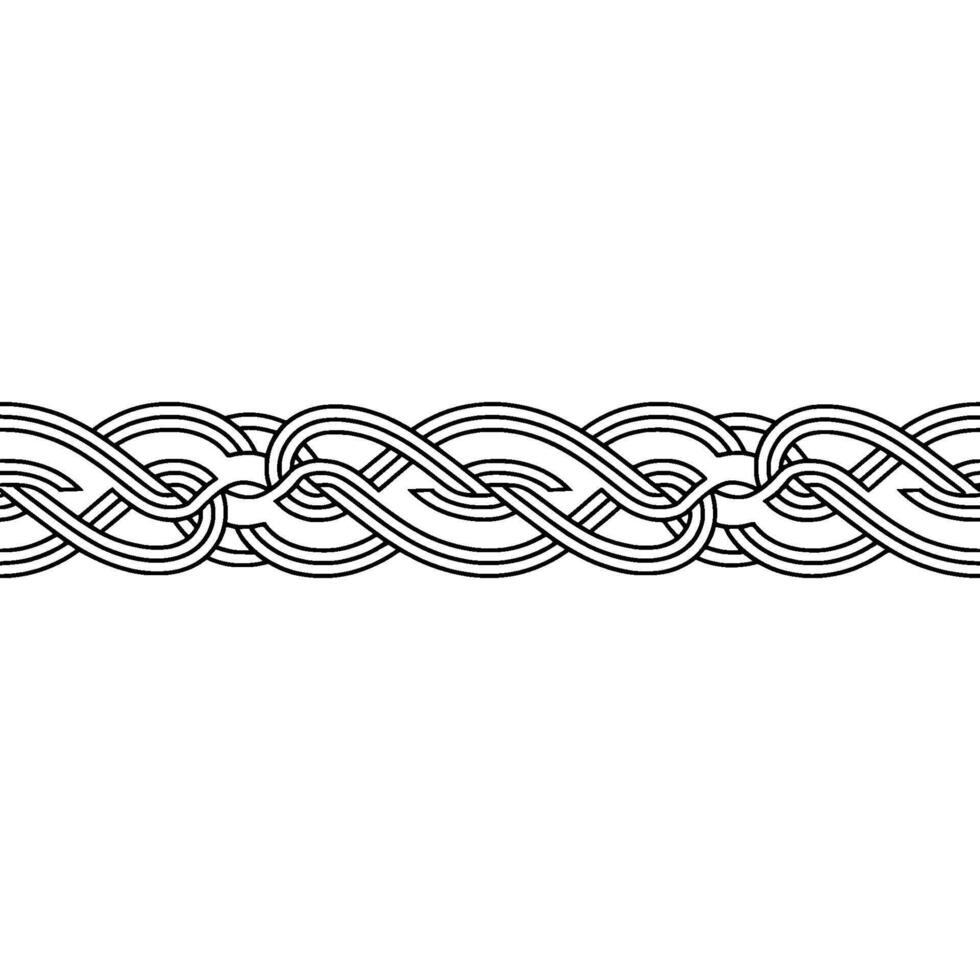 Abstract Braided Border Pattern Monochromatic vector