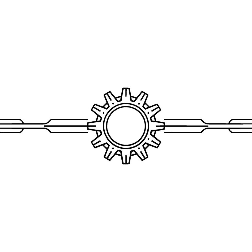 Minimalist Gear , Connection Technology Concept vector
