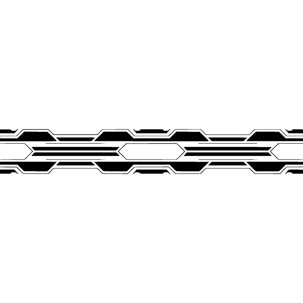 Futuristic Tech Border Black White Geometric vector