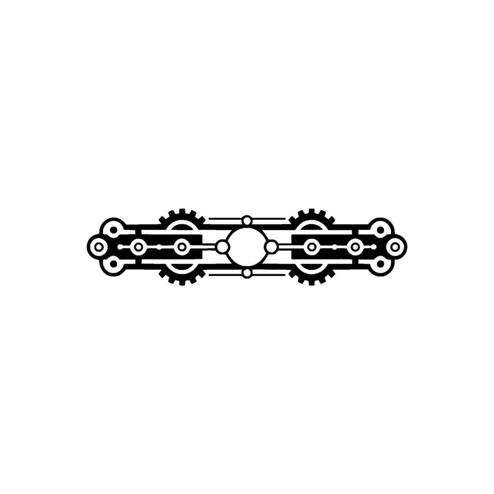 Mechanical Gears and Circles Black White Steampunk vector
