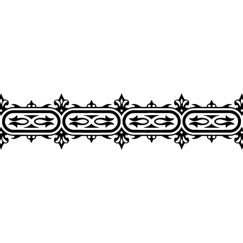 Ornate Black Border on White, Decorative Illustration vector