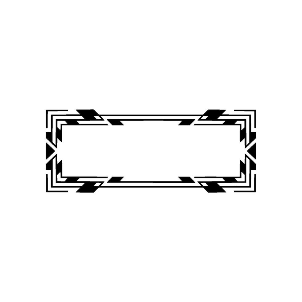 Art Deco Rectangular Border on White, vector