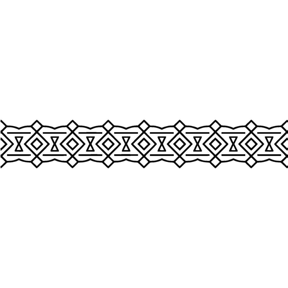 Minimalist Geometric Border in Black, Repeating Pattern on White vector