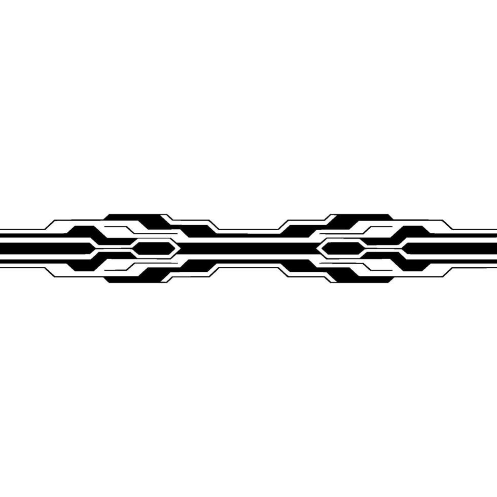 Abstract Tech Border Black Lines on White, Futuristic Minimalist vector