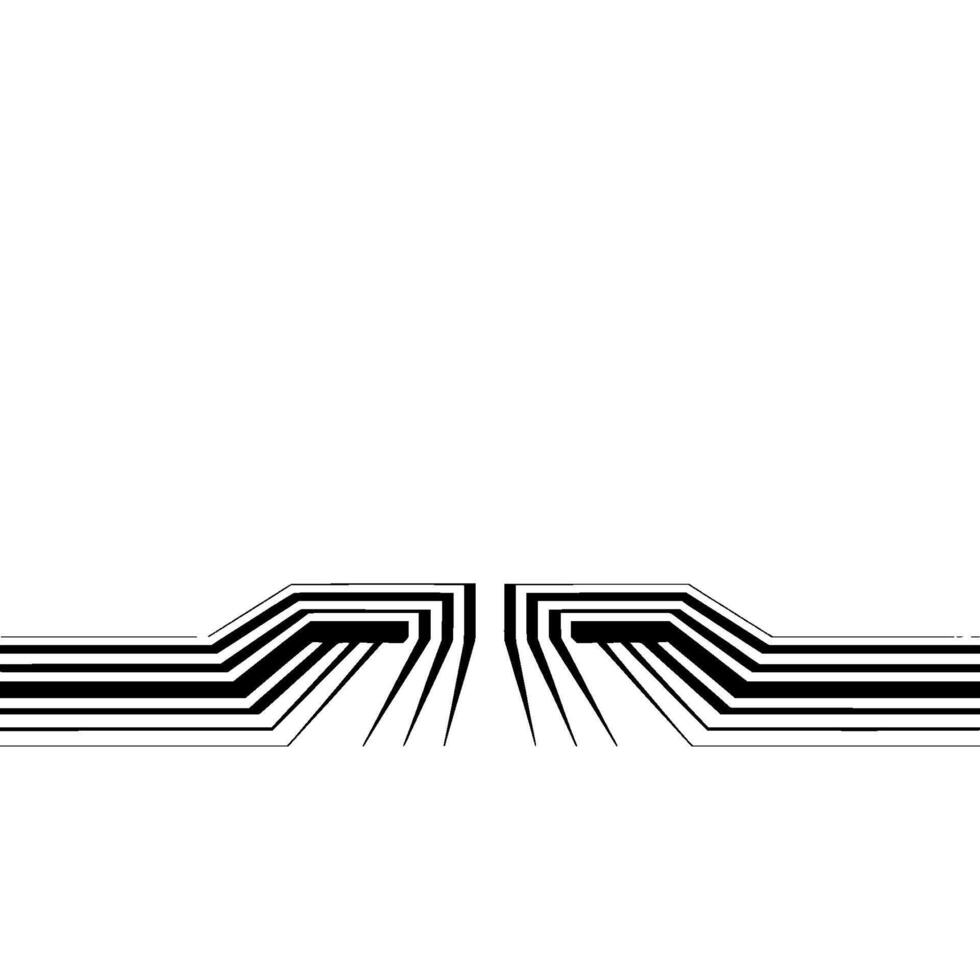 Abstract Black Lines on White Minimalist Element vector