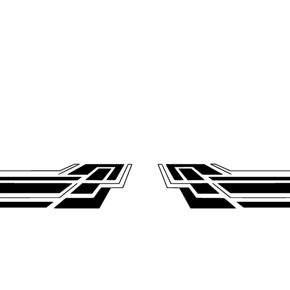 Abstract Geometric Black and White Linear Elements vector