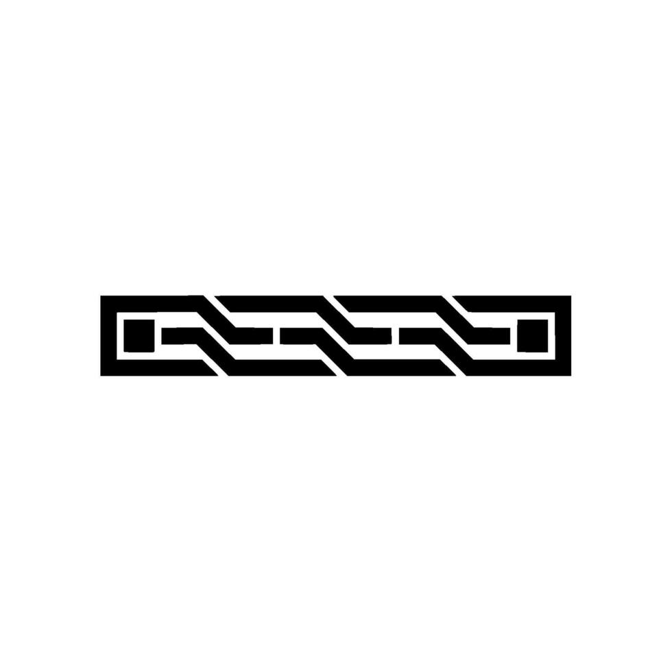 Abstract Geometric Border Element Black on White vector