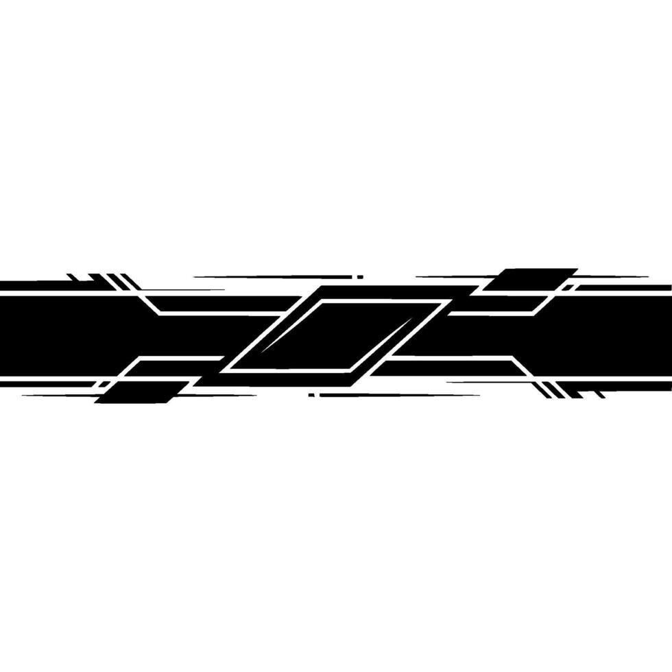 Abstract Geometric Black Stripe on White Background vector