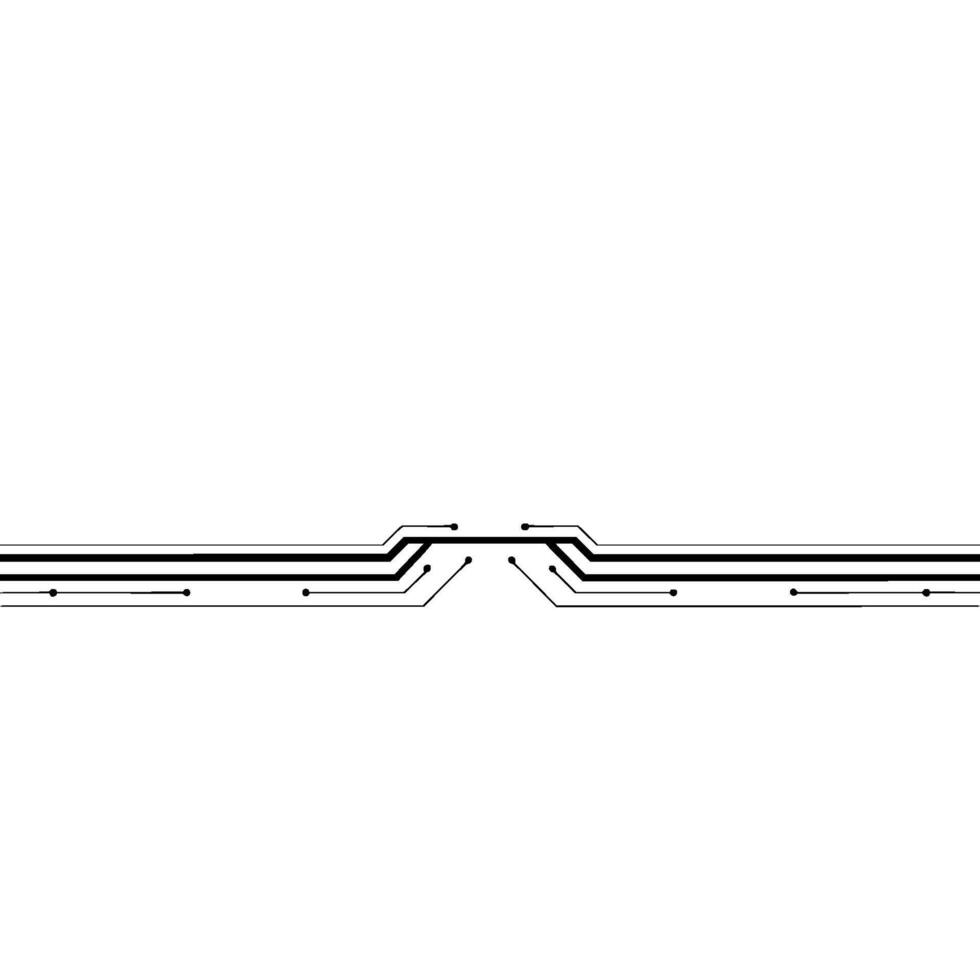 Minimalist Tech Circuitry Abstract Digital Lines on White vector