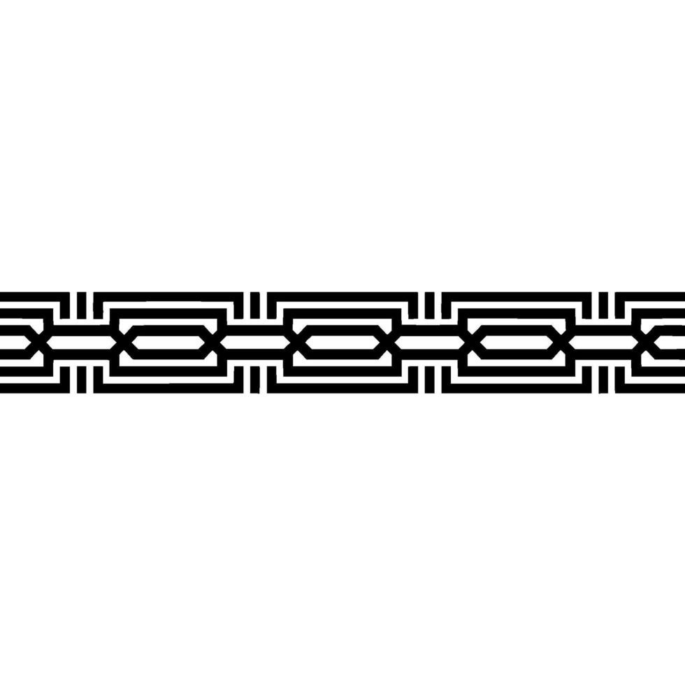 Geometric Border Black Chain Pattern on White Background vector